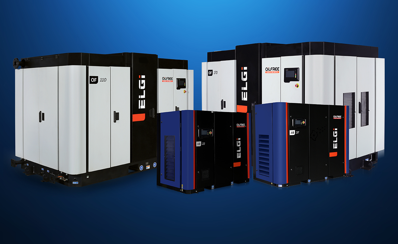 ELGI oil-free rotary screw air compressors from Pulford Air & Gas 